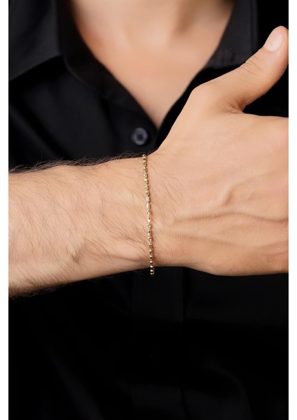 14 Ayar Altın Foks Erkek Bileklik