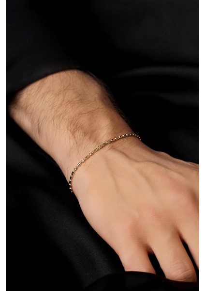 14 Ayar Altın Foks Erkek Bileklik modelleri