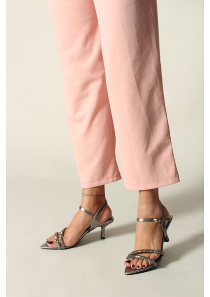 Idil Platin Rugan Taşlı Kadın Topuklu