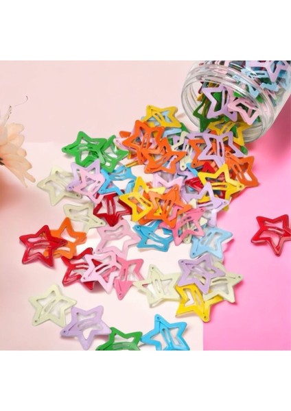 Yıldız Karma Renkli Çıtçıt Toka Seti 6 Adet