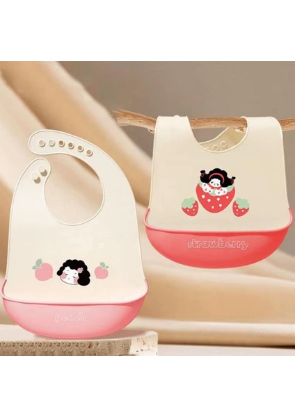 Çilek Figürlü Premium, Dayanıklı Bpa'sız Ayarlanabilir Çocuk Silikon Mama Önlüğü (9+ Ay) fırsatları