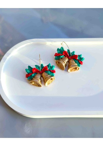 El Yapımı Golden Christmas Bells Halkalı Yılbaşı Küpe - Şık ve Özgün, Yılbaşı, Hediye, Yeniyıl fiyatları