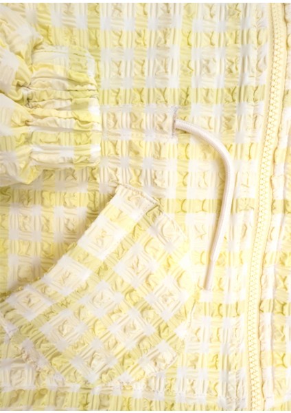 Recycle Özel Dokuma Belden Büzgülü Sarı Baharlık Kız Çocuk Ceket indirimleri