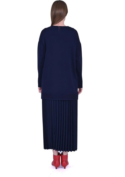 Bekletmeli Tunik Lacivert 6840 modelleri