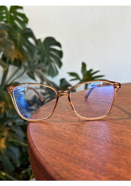 Elanor Cat Eye Açık Kahvernegi Saydam Esnek Köşeli Çekik Mavi Işık Korumalı Gözlük fiyatları