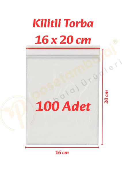 16X20 Cm. Kilitli Torba (100 Adet)
