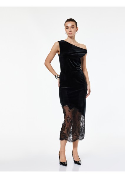 Asimetrik Yaka Kolsuz Kadife Bluz fiyatları