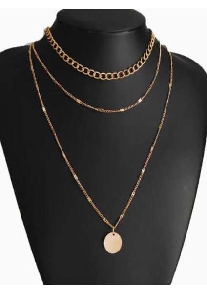 Vintage 3 Sıralı Gümüş Renk Kolye-Ürün Gümüş Rengidir modelleri