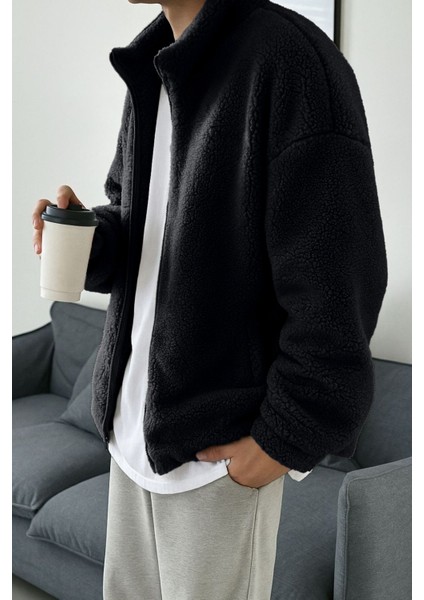 Erkek Isı Termal Iç Dış Sherpa Sonbahar Kış Tam Fermuarlı Peluş Polar Sweatshirt modelleri