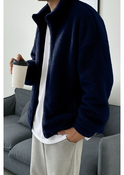 Erkek Isı Termal Iç Dış Sherpa Sonbahar Kış Tam Fermuarlı Peluş Polar Sweatshirt modelleri