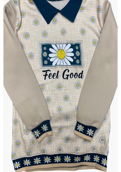 Kız Çocuk Papatya Baskılı Taş Süslemeli 3 Iplik Alt Üst Takım 12324 fırsatları