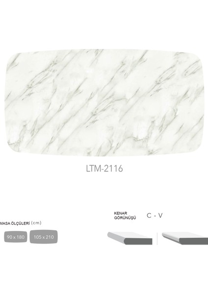 Cdf Masa Tablası 105X210 - DCLTM2116