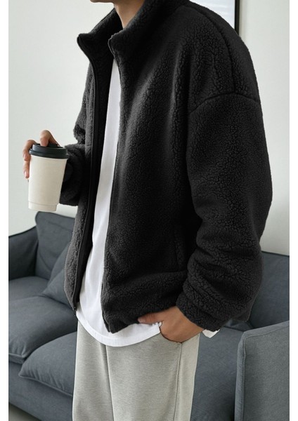 Erkek Isı Termal Iç Dış Sherpa Sonbahar Kış Tam Fermuarlı Peluş Polar Sweatshirt modelleri