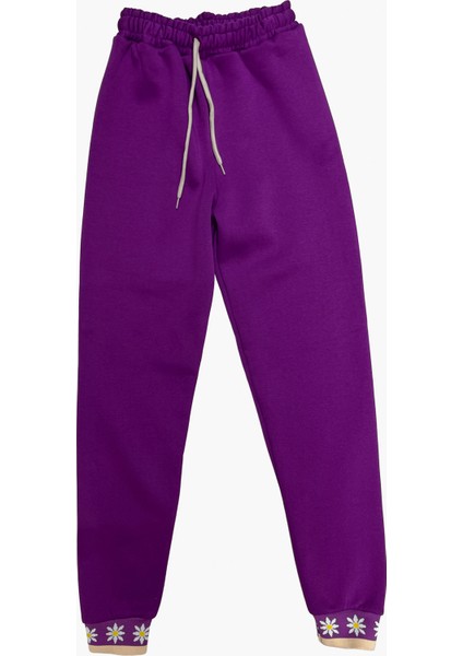 Kız Çocuk Papatya Baskılı Taş Süslemeli 3 Iplik Alt Üst Takım 12324 modelleri