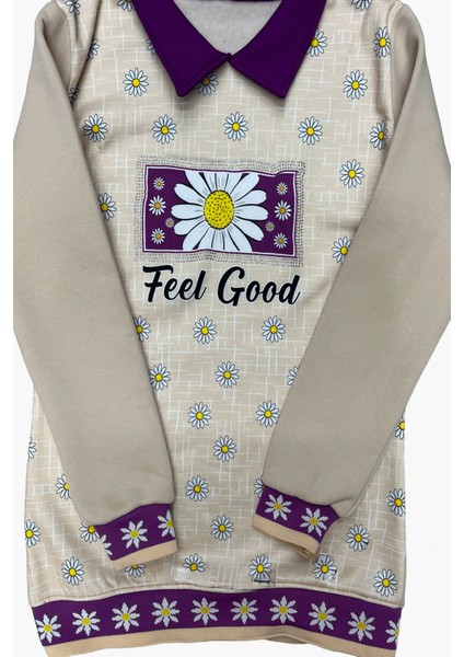 Kız Çocuk Papatya Baskılı Taş Süslemeli 3 Iplik Alt Üst Takım 12324 fırsatları