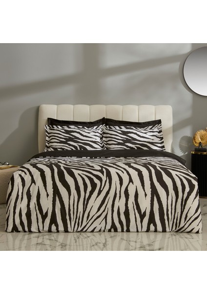 Marimba %100 Pamuk Çift Kişilik Nevresim Takımı Siyah