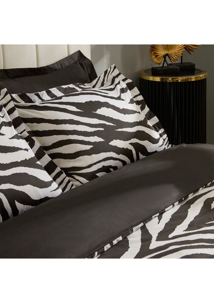 Marimba %100 Pamuk Çift Kişilik Nevresim Takımı Siyah