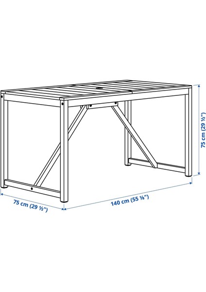 Nammarö Yemek Masası Açık Kahverengi 140 x 75 cm fiyatları