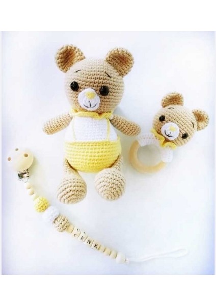 Şirin Ayıcık Yeni Doğan Seti Amigurumi Organik Oyuncak