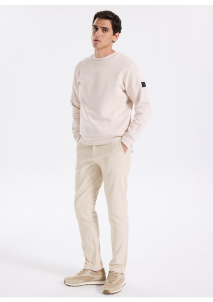 Bisiklet Yaka Krem Erkek Sweatshırt Jornewpoınt Sweat Crew Neck BAW25 fiyatları