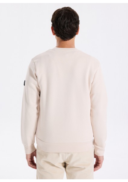 Bisiklet Yaka Krem Erkek Sweatshırt Jornewpoınt Sweat Crew Neck BAW25 indirimleri