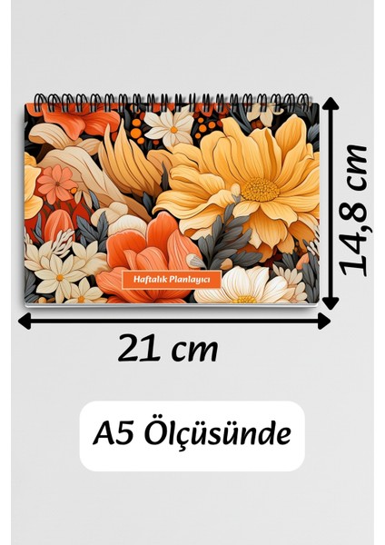 Sonbahar Çiçekleri Temalı A5 Tel Spiralli Yapılacaklar Notlar Listesi Haftalık Planlayıcı fırsatları