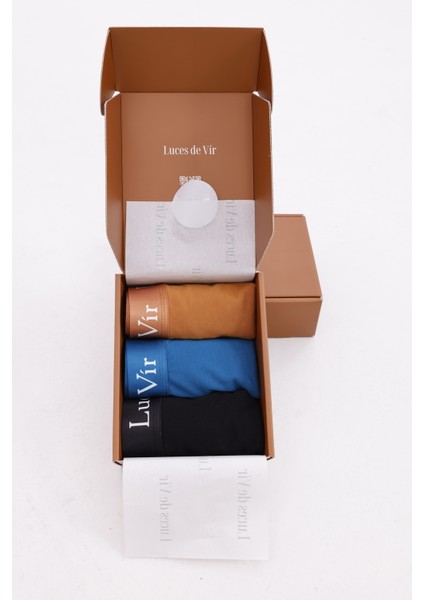 Erkek 3’lü Boxer Seti (Siyah – Petrol Mavisi – Kahverengi) fiyatları