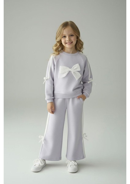 Fiyonk Taş Detaylı Kız Çocuk 2 li takım - Lila fiyatları
