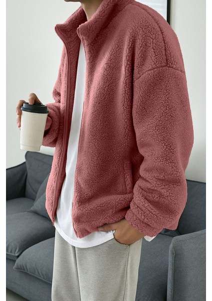 Erkek Isı Termal Iç Dış Sherpa Sonbahar Kış Tam Fermuarlı Peluş Polar Sweatshirt modelleri