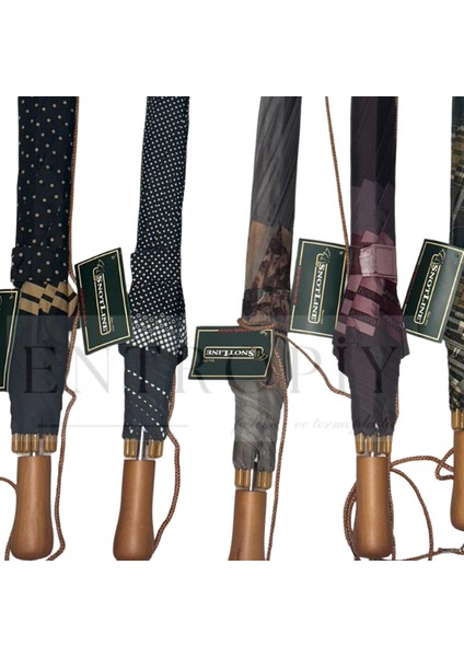 April Snotline Kadın Yağmur Şemsiyesi – Omuz Askılı, Ahşap Saplı, Fiber Çelik Gövdeli, Rüzgar Dayanıklı, Otomatik Açma Mekanizması, Şık Desen Seçenekleri