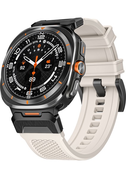 Samsung Galaxy Watch Ultra 47MM Spor Bant Ka Nefes Alabilir Saat Kayışı - Starlight/siyah Konnektör (Yurt Dışından) fırsatları