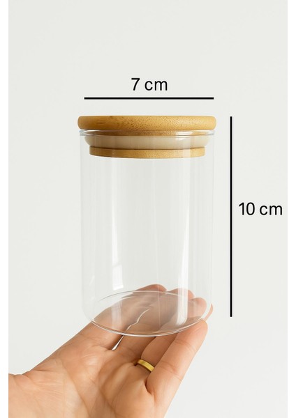 12'li Borosilikat Cam Baharatlık Seti - Sızdırmaz Silikonlu Bambu Kapak - 300 ml (X12) fiyatları