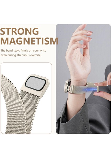 Apple Watch Series 10 Ultra 9 8 7 Se 6 5 4 3 2 1 46MM 49MM 45MM 44MM 42MM Milanese Metal Bant-Starlight Için L Beden Saat Kayışı (Yurt Dışından) fırsatları