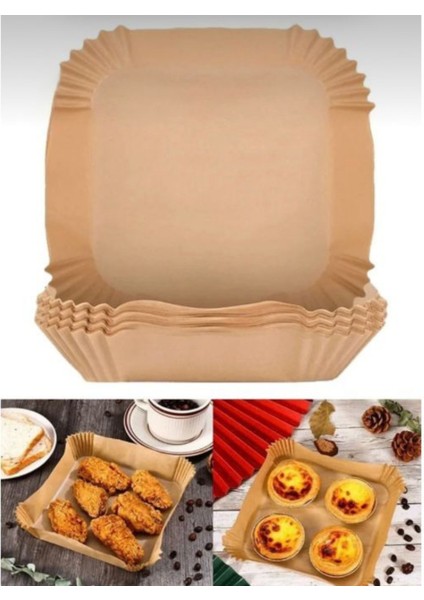 Airfryer Hava Fritözü ve Fırın Için Pişirme Kağıdı Kare Model 50 Adet modelleri