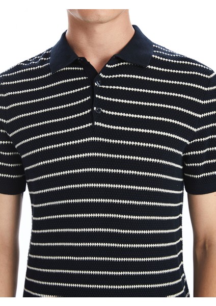 Yeni Sezon Polo Yaka Kısa Kollu Çizgili Erkek Triko Kazak modelleri