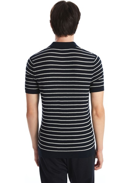 Yeni Sezon Polo Yaka Kısa Kollu Çizgili Erkek Triko Kazak fırsatları