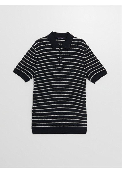 Yeni Sezon Polo Yaka Kısa Kollu Çizgili Erkek Triko Kazak indirimleri