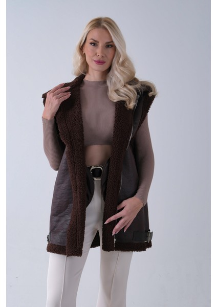 Kahve Biker Deri Yelek 31070181.05