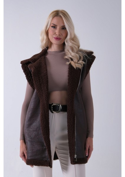 Kahve Biker Deri Yelek 31070181.05 fiyatları