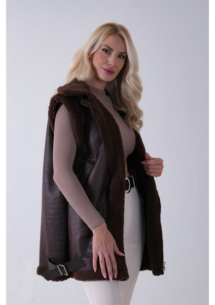 Kahve Biker Deri Yelek 31070181.05 modelleri