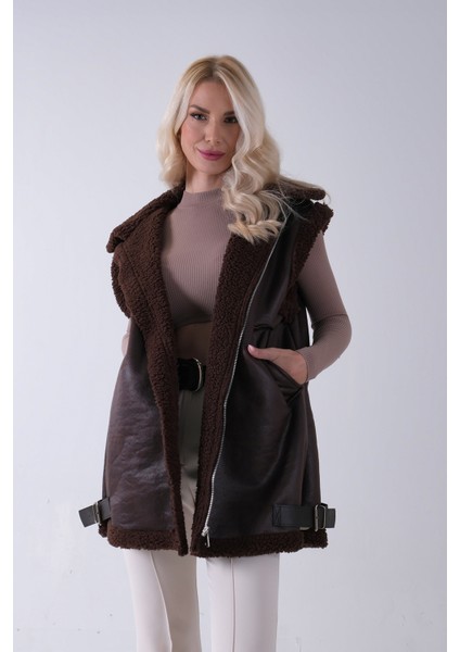 Kahve Biker Deri Yelek 31070181.05 fırsatları