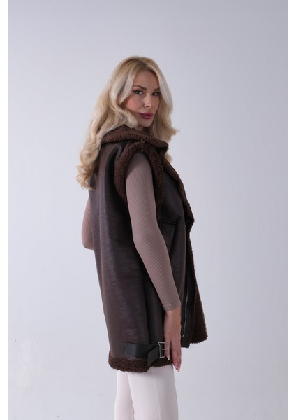 Kahve Biker Deri Yelek 31070181.05