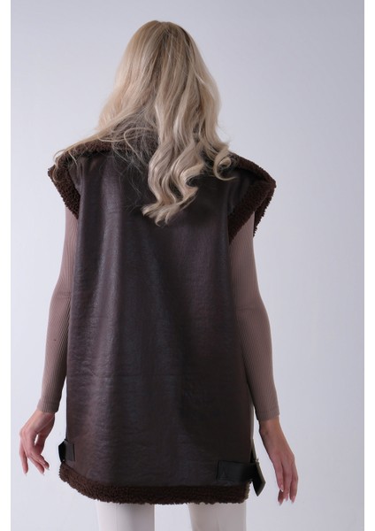 Kahve Biker Deri Yelek 31070181.05