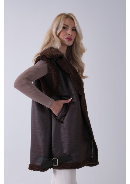 Kahve Biker Deri Yelek 31070181.05