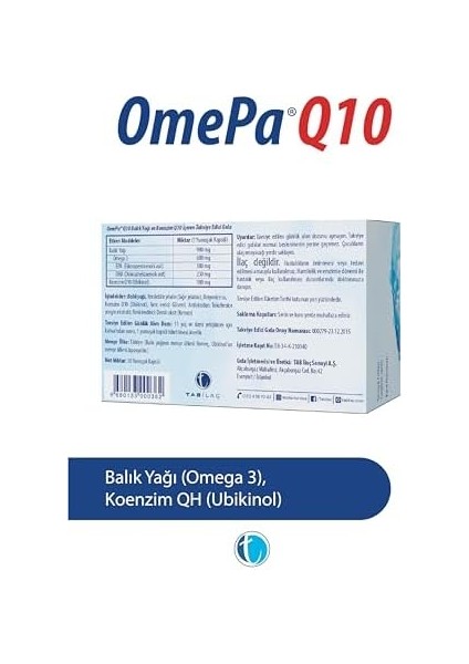 OMEPA-Q10 Omega3 & Ubiquinol 30 Kapsül fiyatları