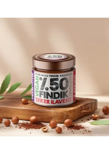 Glütensiz Vegan Şekersiz Kakaolu Fındık Kreması