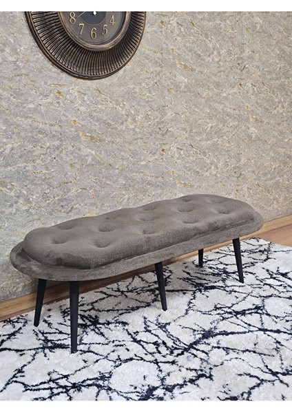 Ufo Oturak Bench - Siyah Boyalı Sivriltme Ayak - Oturak - Bench - Puf - Yatak Ucu Pufu Kahverengi Renk 100 x 50 Boyut/ebat
