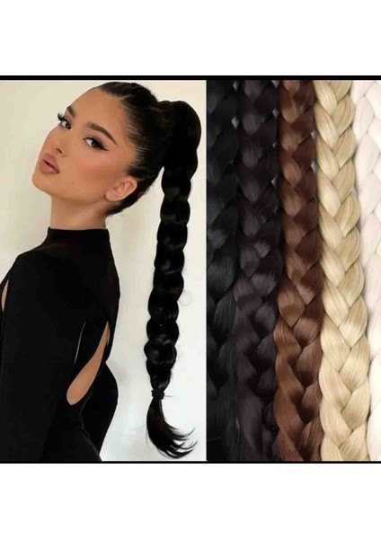 Peruk Sıyah Örgülü Sac