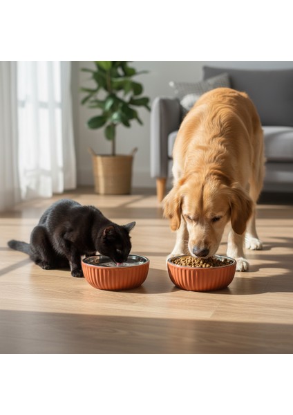 Organik Seramik Mama Kabı Kimyasal Içermez Paslanmaz Çelik Iç Kap 250ML fiyatları