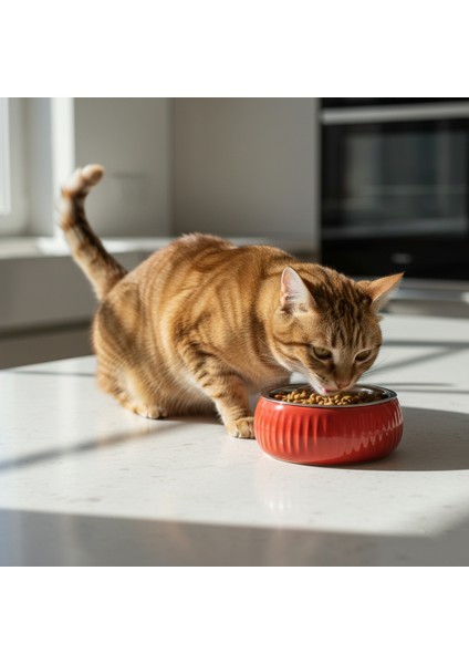 Organik Seramik Mama Kabı Kimyasal Içermez Paslanmaz Çelik Iç Kap 250ML fırsatları